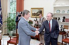Cheney meets with President Ronald Reagan, 1983