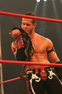 Shelley with a TNA World Tag Team Championship belt in July 2010