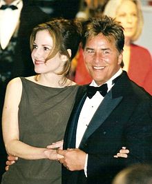 Johnson and wife Kelly Phleger at the 1998 Cannes Film Festival