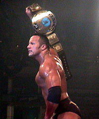 The Rock as WWF Champion.
