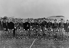 Eisenhower (2nd from left) and Omar Bradley (2nd from right) were members of the 1912 West Point football team.