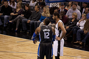 Howard alongside Tim Duncan of the San Antonio Spurs