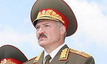 Alexander Lukashenko wearing uniform of Commander in chef of Belorussian Armed Forces (rank Marshal of Belarus) in 2001.