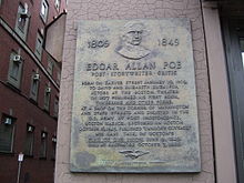 This plaque marks the approximate location[4] where Edgar Poe was born in Boston, Massachusetts.