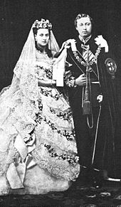 Edward and Alexandra on their wedding day, 1863