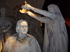 Bruce crowned King of Scots; modern tableau at Edinburgh Castle