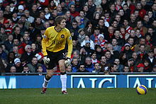 Van der Sar in action for Manchester United.