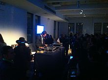 Wood DJ'ing at the box.com launch party in New York in 2012