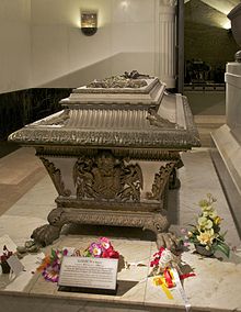 Empress Elisabeth's tomb next to that of her husband Franz Joseph in Vienna's Imperial Crypt, on the other side of Franz Josef's tomb is that of their son, Crown Prince Rudolf