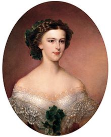 The young Elisabeth shortly after becoming Austrian Empress (by Amanda Bergstedt, 1855)