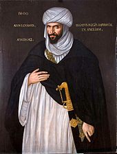 Abd el-Ouahed ben Messaoud, Moorish ambassador of the Barbary States to the Court of Queen Elizabeth I in 1600.[134]
