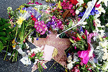 Taylor's star on the Hollywood Walk of Fame following her death