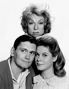 Montgomery with Bewitched co-stars, Dick York and Agnes Moorehead.