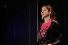 Kemper performing "Feeling Sad/Mad with Ellie Kemper" at the Upright Citizens Brigade Theater in 2008. She has performed for several shows for the Brigade.