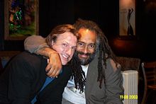 Paul (left) with good friend and fellow musician Vance Gilbert in Houston, Texas. (November 8, 2003) Paul's title track from Translucent Soul speaks of their friendship and deals with the issue of racism.