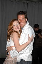 Denisof with wife Alyson Hannigan.