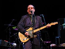 Costello performing at Glastonbury, 2005