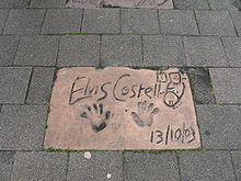 Costello's hand prints on the European Walk of Fame, Rotterdam.