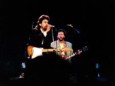 George Harrison and Clapton at the Prince's Trust Concert, Wembley Arena, 1987