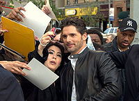 Bana posing with fans at the 2009 Tribeca Film Festival