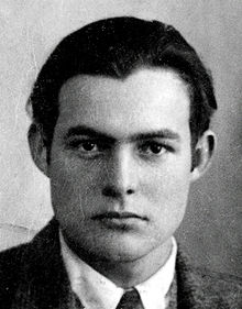 Hemingway's 1923 passport photo. At this time he lived in Paris with his wife Hadley, and worked as a journalist.