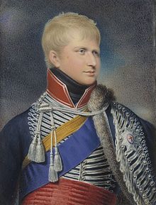 Ernest Augustus in an 1823 miniature based on an 1802 portrait by William Beechey.