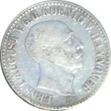 1846 thaler coin depicting King Ernest Augustus
