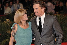 Hawke with wife Ryan at the 2009 Venice International Film Festival