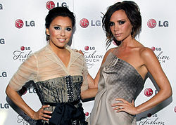 Longoria pictured with Victoria Beckham in 2010.