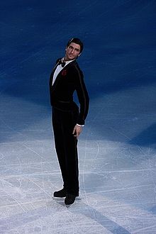 Lysacek performs his exhibition at the 2010 Winter Olympics.