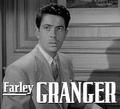 Granger in the trailer for Strangers on a Train