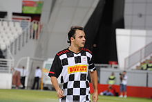 Massa during a charity football match in Abu Dhabi