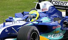 Massa driving for Sauber at the 2005 British Grand Prix
