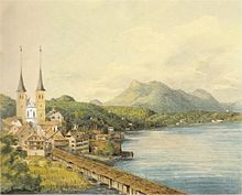 View of Lucerne – watercolour by Mendelssohn, 1847