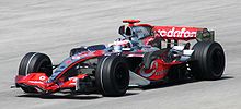 Alonso at the 2007 Malaysian Grand Prix, his first victory for McLaren