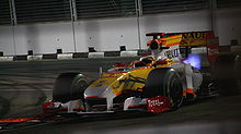 Alonso took his only podium of 2009 at Singapore