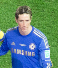 Torres lining up for Chelsea before the 2012 FIFA Club World Cup Final on 16 December 2012