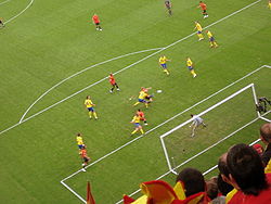 Torres scoring his goal against Sweden at UEFA Euro 2008