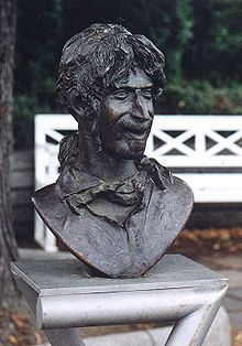 Frank Zappa bust by Vaclav Cesak in Bad Doberan, Germany