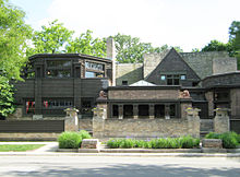 Wright's studio (1898) viewed from Chicago Avenue