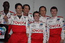 Muniz (third from right in the front row) at the 2011 Toyota Pro/Celebrity Race