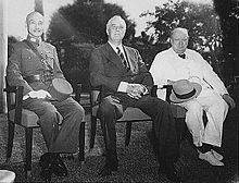 Chiang Kai-shek, Roosevelt, and Winston Churchill at the Cairo Conference, December 1943