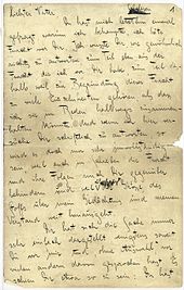 First page of Kafka's letter to his father