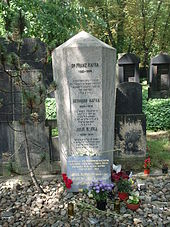 Franz Kafka's grave in Prague-Žižkov