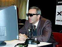 Kasparov wore 3D glasses in his match against the program X3D Fritz.