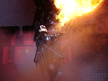 Gene Simmons fire breathing.