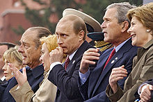 At the military parade celebrating the sixtieth anniversary of victory in World War II, Red Square, Moscow