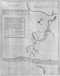 Washington's map, accompanying his Journal to the Ohio (1753–1754).