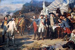 General Washington and the Comte de Rochambeau at Yorktown, Virginia, 1781.