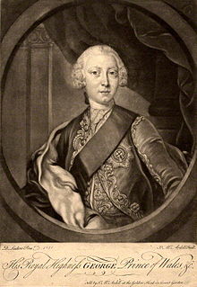 Mezzotint of George as Prince of Wales in 1751, after a painting by David Lüders